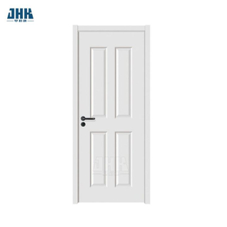Jhk-004 باب خشبي داخلي أبيض مكون من 4 ألواح، باب تمهيدي أبيض